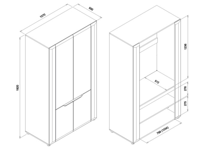 BRANDO (JADE) B07, šatníková skriňa