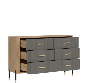 DANTE sivá DT04 komoda so zásuvkami