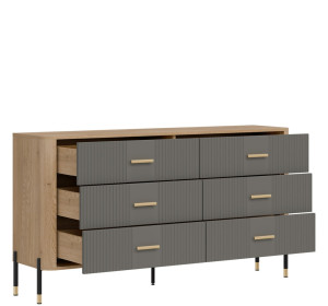 DANTE sivá DT05 komoda so zásuvkami