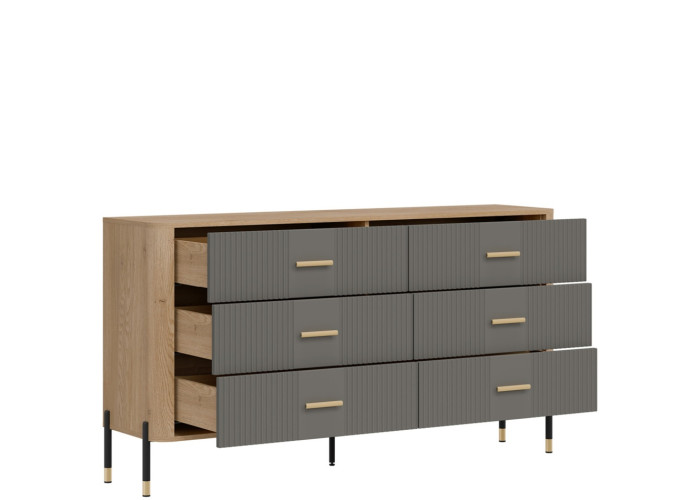DANTE sivá DT05 komoda so zásuvkami