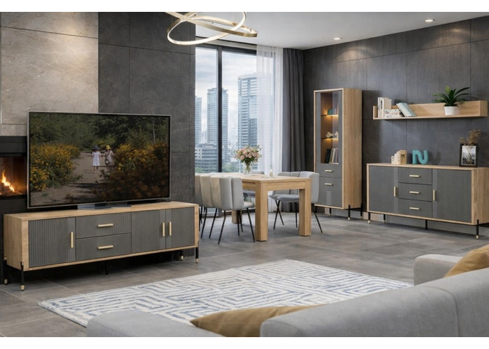 DANTE sivá DT14 vitrína DANTE sivá DT14 vitrína