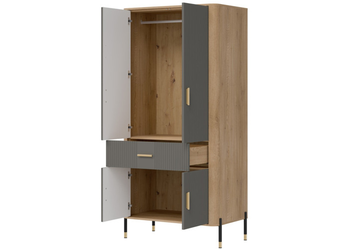 DANTE sivá DT16 šatníková skriňa