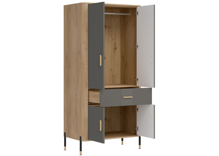 DANTE sivá DT16 šatníková skriňa