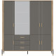 DANTE sivá DT17 šatníkovo-policová skriňa