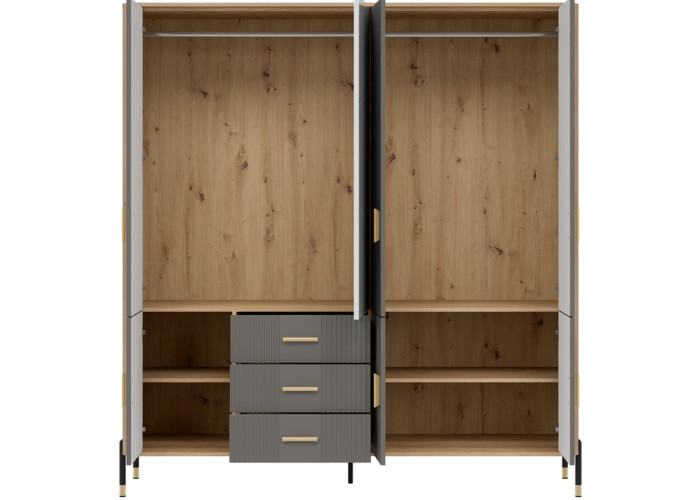 DANTE sivá DT17 šatníkovo-policová skriňa