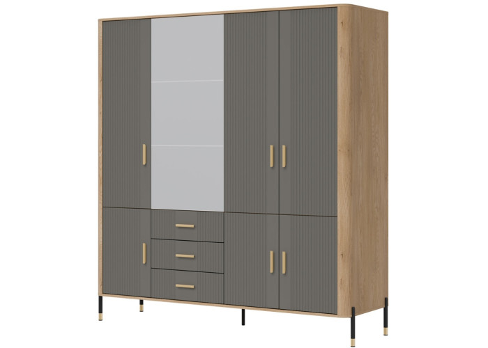 DANTE sivá DT17 šatníkovo-policová skriňa