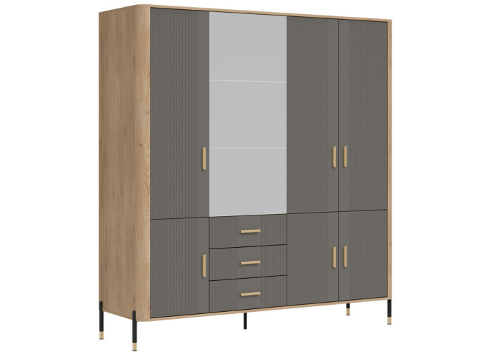 DANTE sivá DT17 šatníkovo-policová skriňa