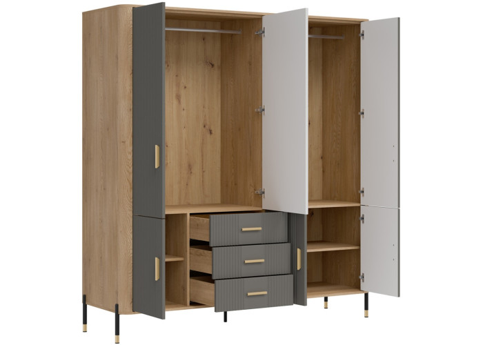 DANTE sivá DT17 šatníkovo-policová skriňa