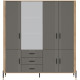 DANTE sivá DT17 šatníkovo-policová skriňa