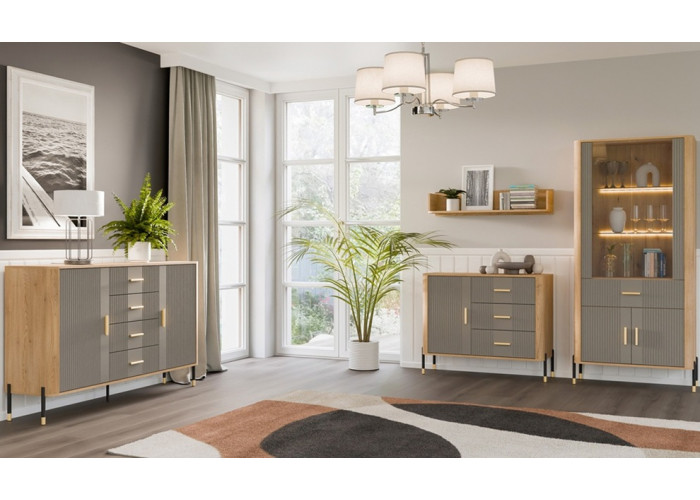 DANTE sivá DT14 vitrína DANTE sivá DT14 vitrína