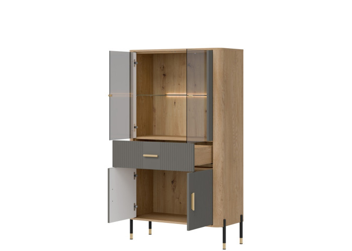 DANTE sivá DT12 vitrína DANTE sivá DT12 vitrína