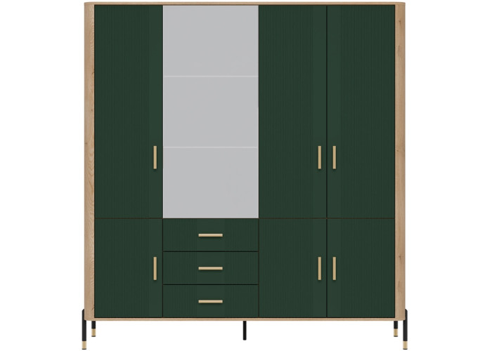 DANTE zelená DT17 šatníkovo-policová skriňa