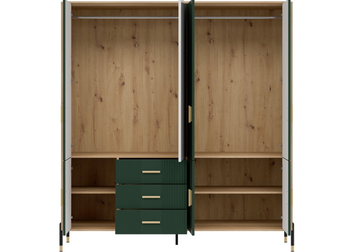DANTE zelená DT17 šatníkovo-policová skriňa
