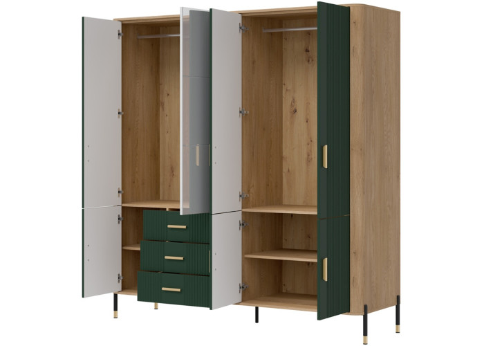 DANTE zelená DT17 šatníkovo-policová skriňa