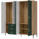 DANTE zelená DT17 šatníkovo-policová skriňa