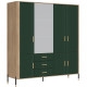 DANTE zelená DT17 šatníkovo-policová skriňa