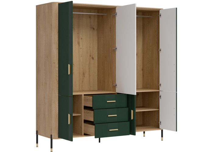 DANTE zelená DT17 šatníkovo-policová skriňa