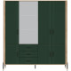 DANTE zelená DT17 šatníkovo-policová skriňa