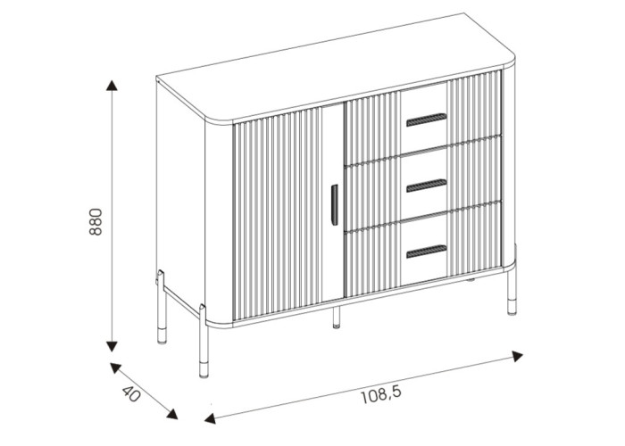 DANTE antracit DT03 komoda