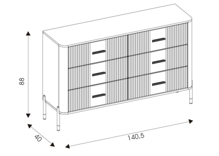 DANTE zelená DT04 komoda so zásuvkami DANTE zelená DT04 komoda so zásuvkami