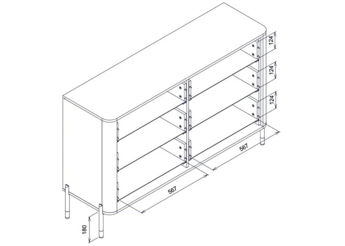 DANTE zelená DT04 komoda so zásuvkami DANTE zelená DT04 komoda so zásuvkami