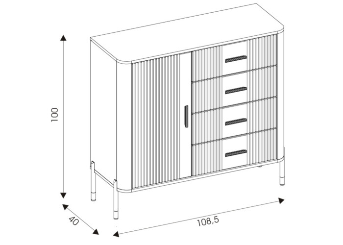 DANTE zelená DT08 komoda