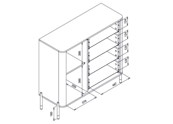 DANTE zelená DT08 komoda
