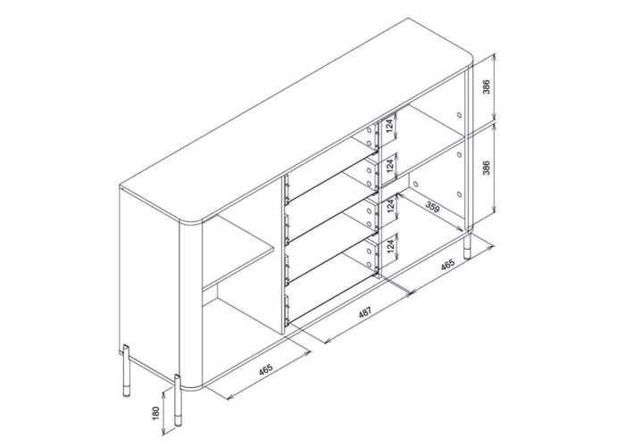 DANTE zelená DT09 komoda DANTE zelená DT09 komoda