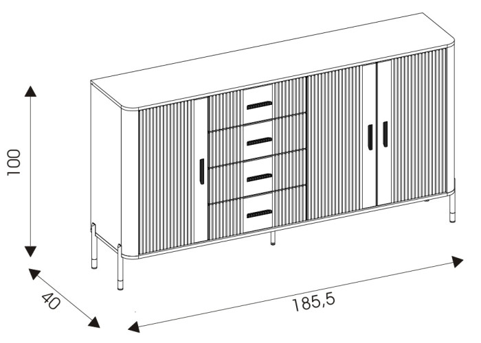 DANTE zelená DT10 komoda