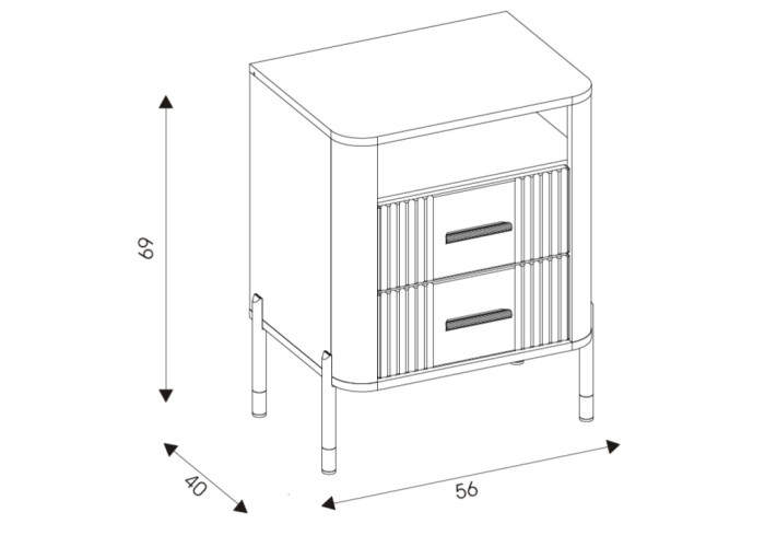 DANTE kašmír DT22 nočný stolík