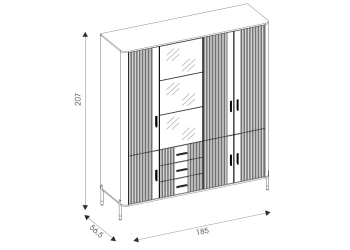 DANTE antracit DT17 šatníkovo-policová skriňa DANTE antracit DT17 šatníkovo-policová skriňa