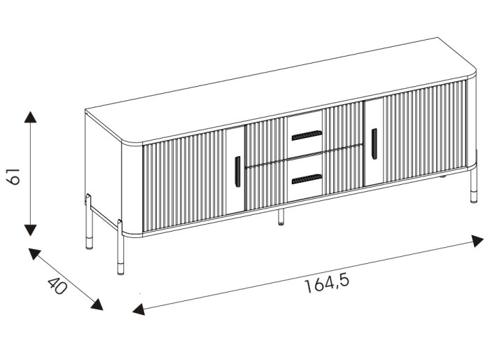 DANTE antracit DT01, skrinka pod TV