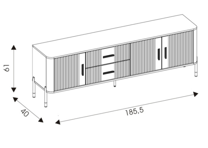 DANTE antracit DT02, skrinka pod TV