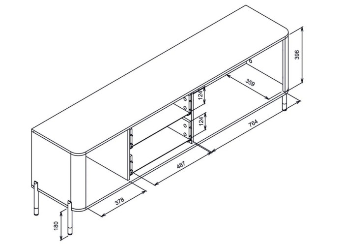 DANTE antracit DT02, skrinka pod TV