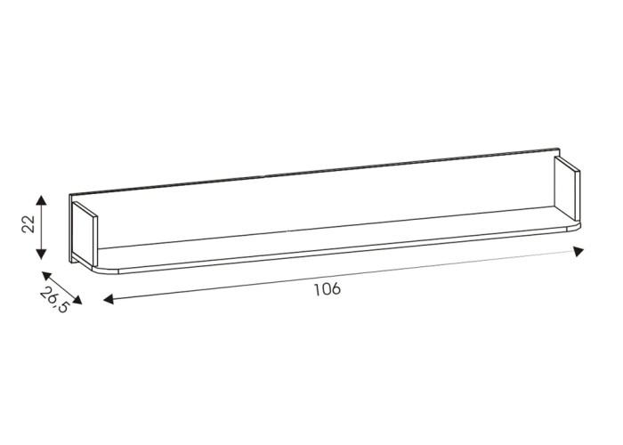 DANTE dub cremona DT24 závesná polica DANTE dub cremona DT24 závesná polica