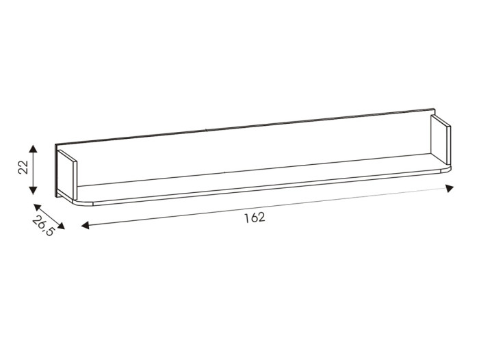 DANTE dub cremona DT25 závesná polica DANTE dub cremona DT25 závesná polica