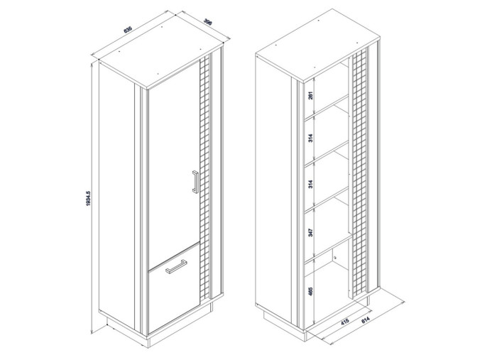 DORIAN (RIAN) DN08 policová skriňa