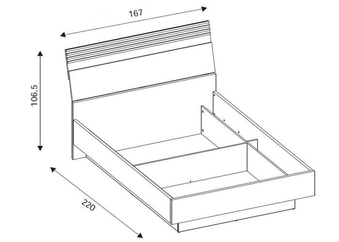 FERRO dub cremona FE18/160SP, manželská posteľ 160x200 cm s úložným priestorom a roštom