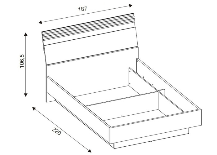 FERRO dub cremona FE18/180SP, manželská posteľ 180x200 cm s úložným priestorom a roštom