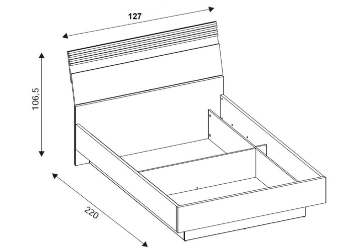 FERRO dub cremona FE18/120SP, posteľ 120x200 cm s úložným priestorom