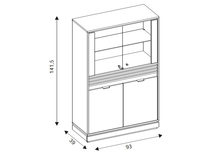 FERRO dub cremona FE04 vitrína FERRO dub cremona FE04 vitrína