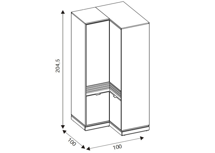 FERRO dub cremona FE13 rohová skriňa