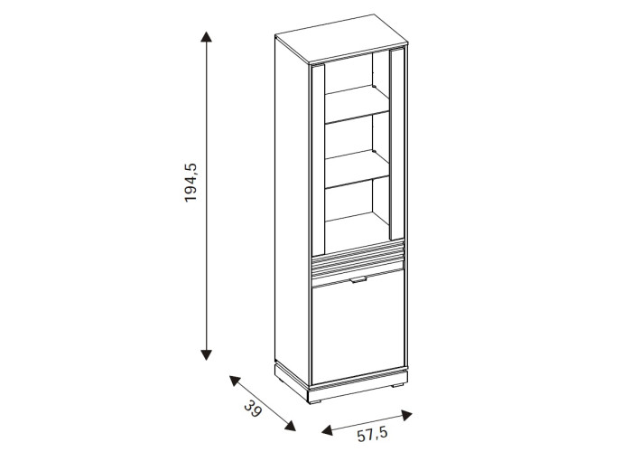 FERRO dub cremona FE05 vitrína FERRO dub cremona FE05 vitrína
