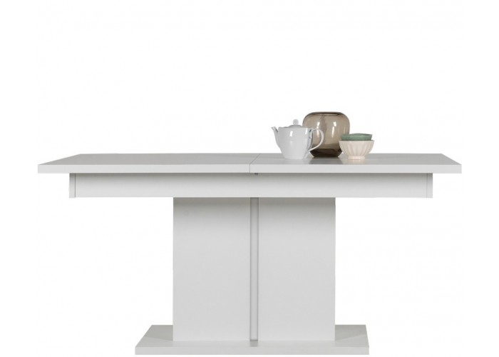 IRMA biela/biely lesk IM13-ST02, rozkladací jedálenský stôl 160-200x90 cm