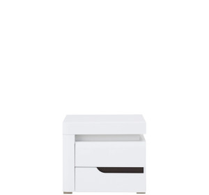 IRMA biela/biely lesk IM17L, nočný stolík
