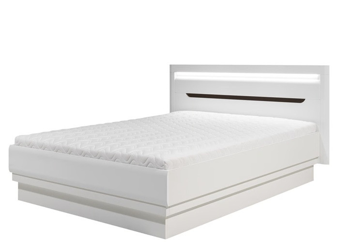 IRMA biela/biely lesk IM16, manželská posteľ s úložným priestorom 140x200 cm