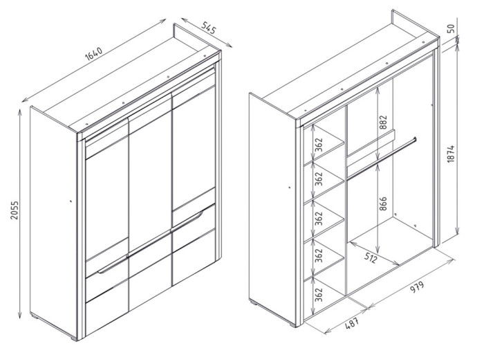 IRMA biela/biely lesk IM14, šatníkovo-policová skriňa
