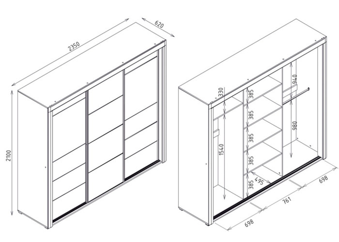 IRMA biela/biely lesk IM15, šatníkovo-policová skriňa