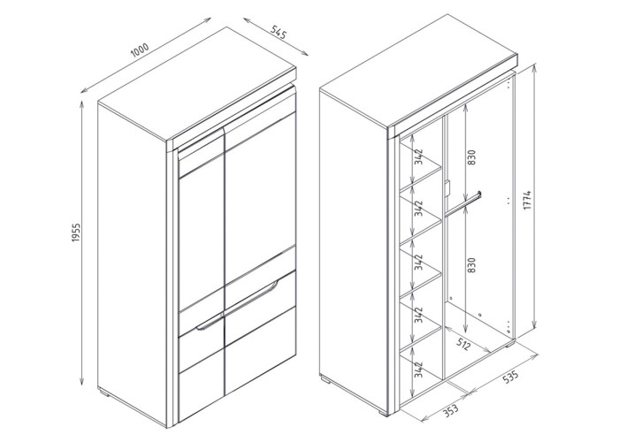 IRMA biela/biely lesk IM09, šatníkovo-policová skriňa