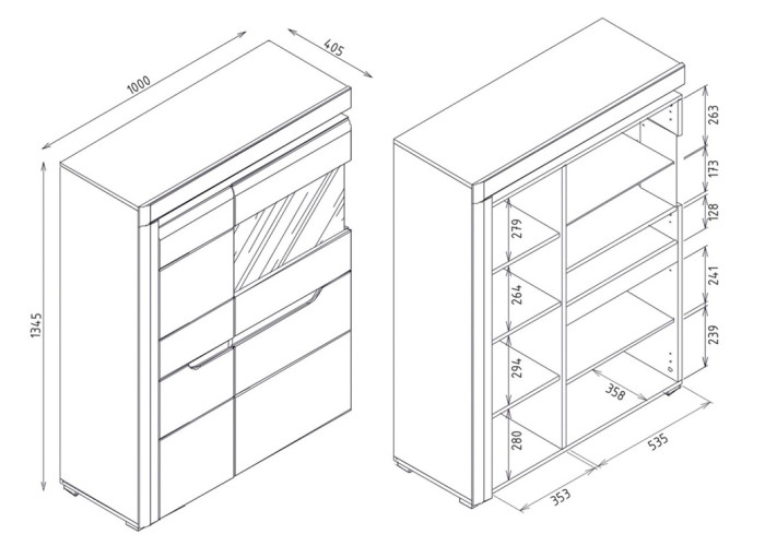 IRMA dub/biely lesk IM05, vitrína